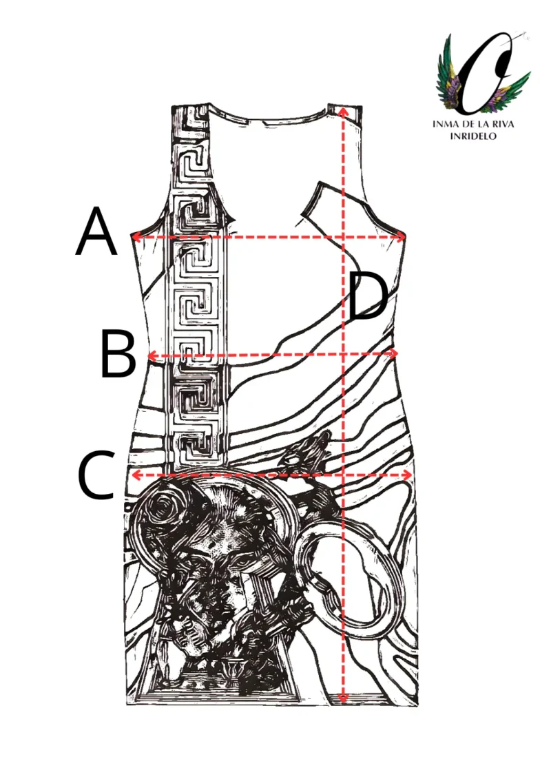 Boceto Vestido exclusivo Inma de la Riva Las Maravillas Geométricas