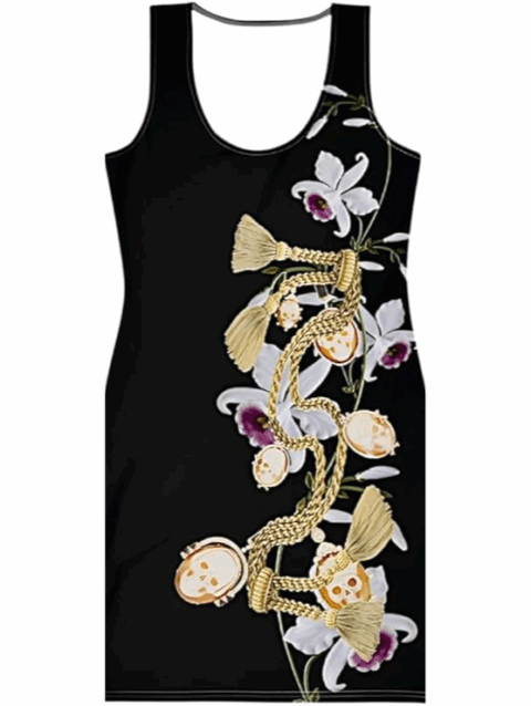 Vestido Diseño Exclusivo Inma de la Riva Orquídeas y Camafeos