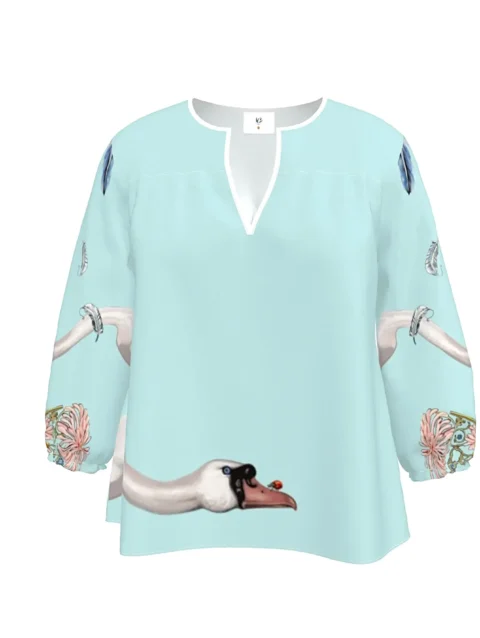 Blusa "Los Cisnes": Serenidad y Estilo