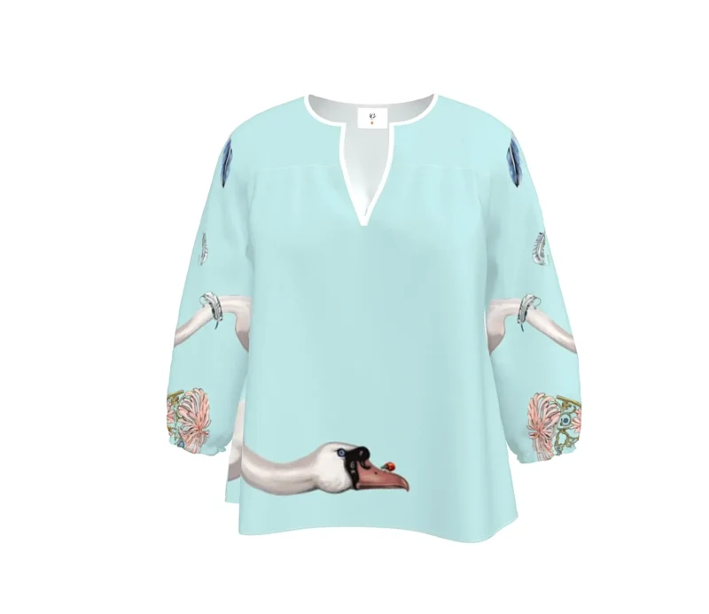 Blusa "Los Cisnes": Serenidad y Estilo