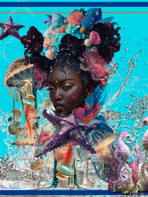 Pañuelo "Diosa del Mar": Lujo y Misterio Oceánico