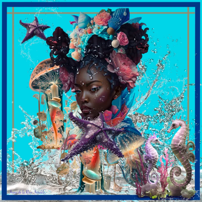 Pañuelo "Diosa del Mar": Lujo y Misterio Oceánico
