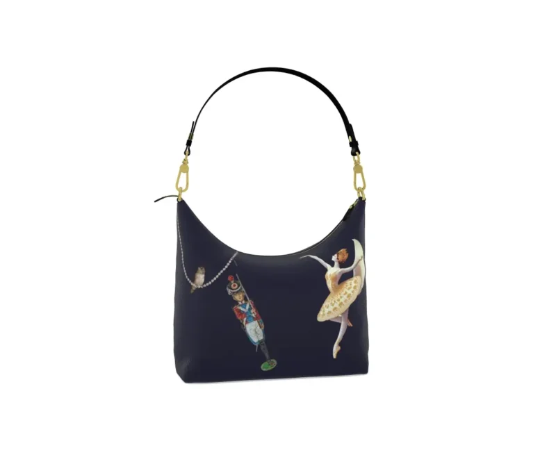 Bolso Hobo Cuadrado Único "Plomo y Tul"