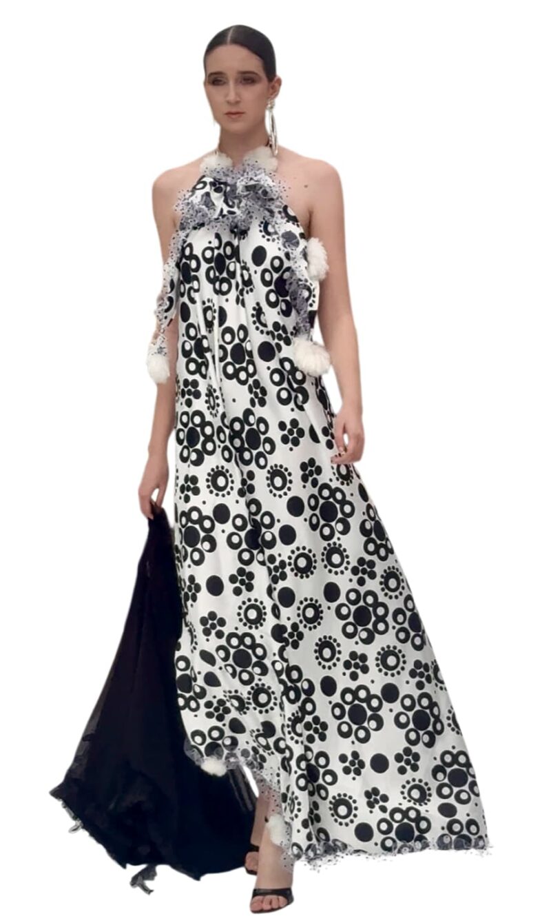 Vestido Diseño único Inma de la Riva "Pompón Lunar"