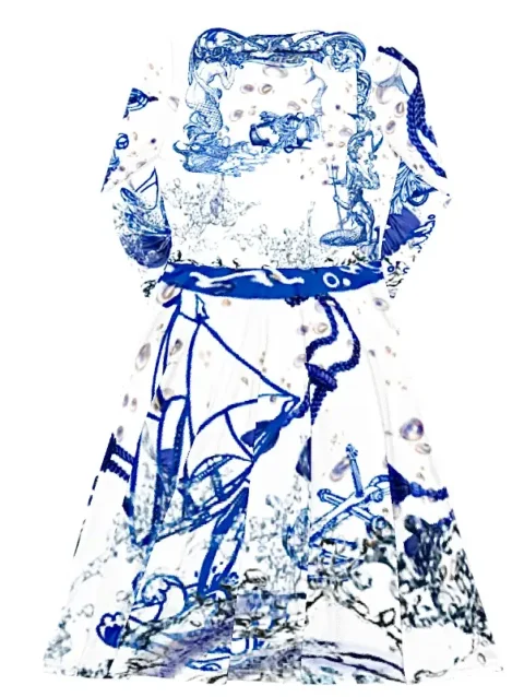 Vestido Manga Larga "Neptuno y Las Sirenas"