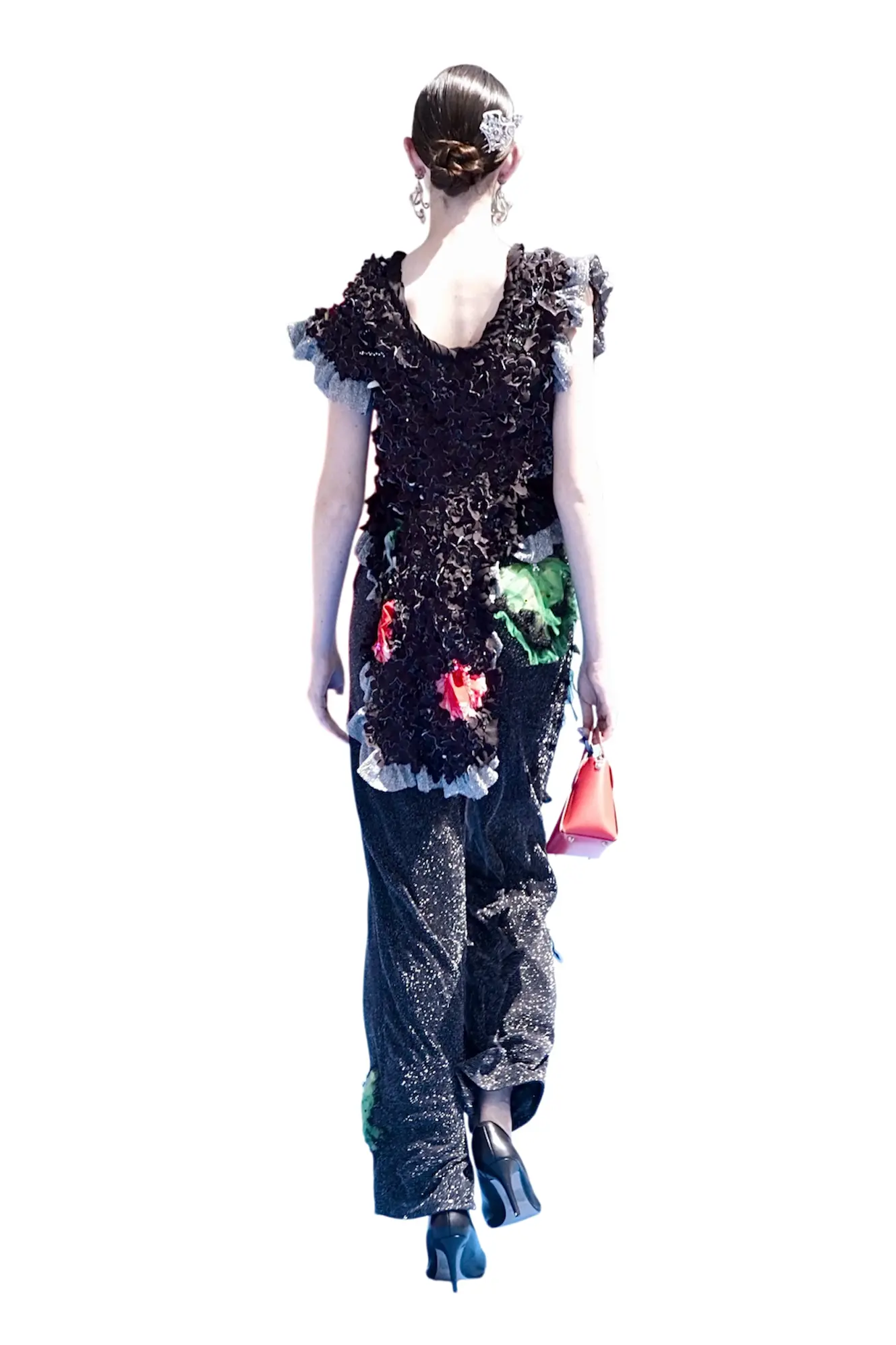 Florecer de Amapolas – Chaleco-Blusa de Alta Costura con Amapolas Bordadas a Mano - Imagen 3