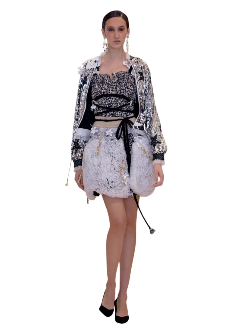 Conjunto "Blanco y Negro": Brillo, Glamour y Bohemia Chic - Imagen 2